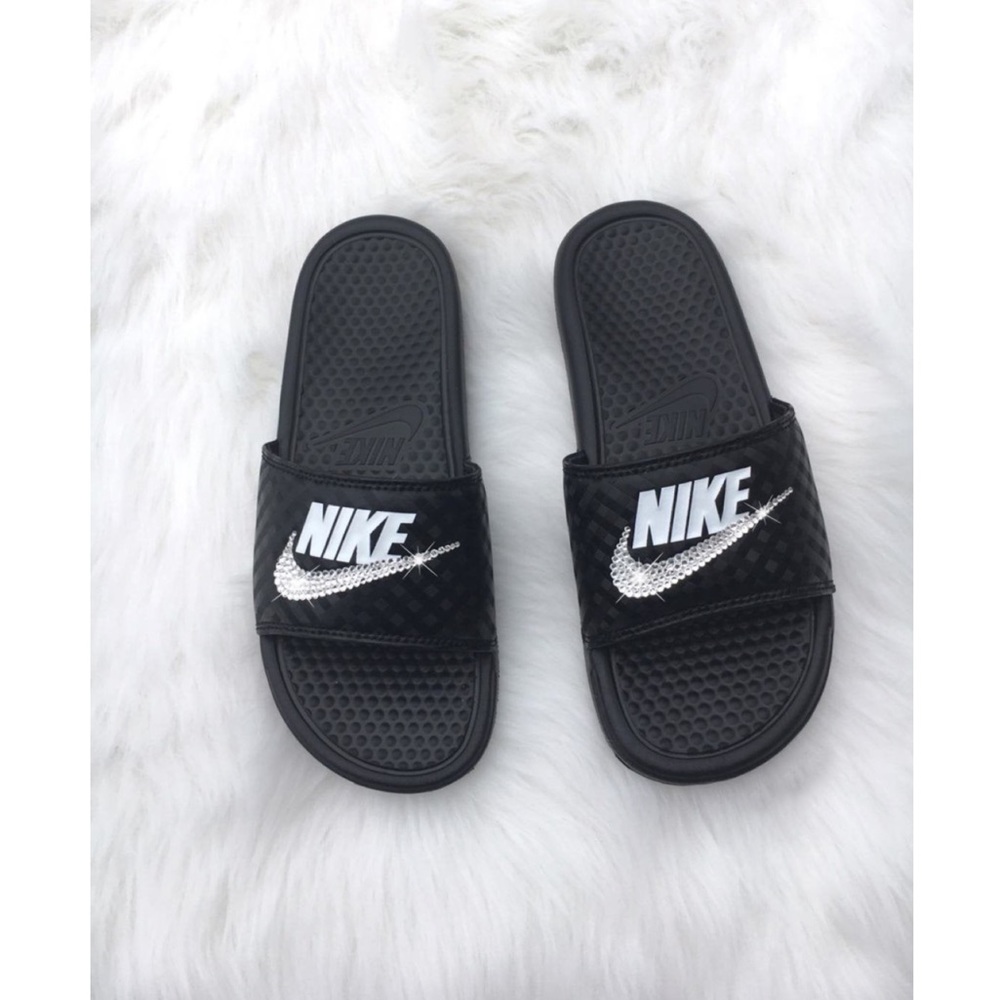 ⚡️Custom Bling Nike Benassi Slides⚡️